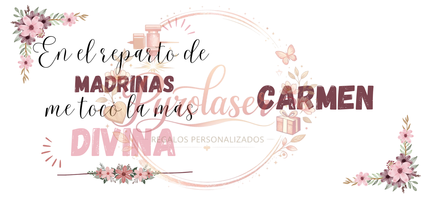 Taza "la madrina más divina" personalizada con nombre