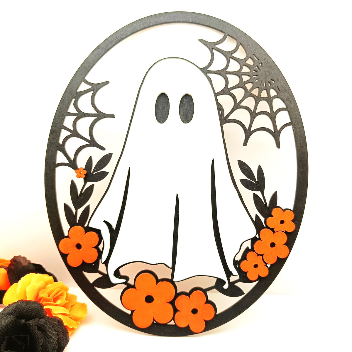 Fantasma con flores - Decoración Halloween