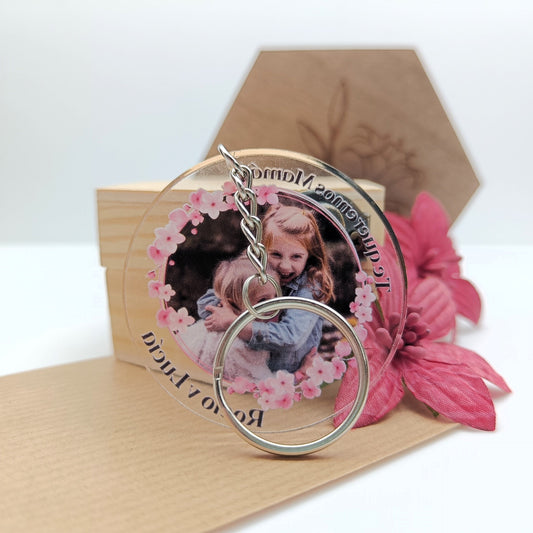 Llavero "Te queremos mamá" con foto