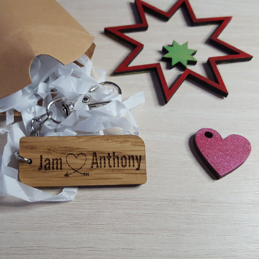 Llavero personalizado con código de audio en madera - Personalizado