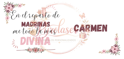 Taza "la madrina más divina" personalizada con nombre