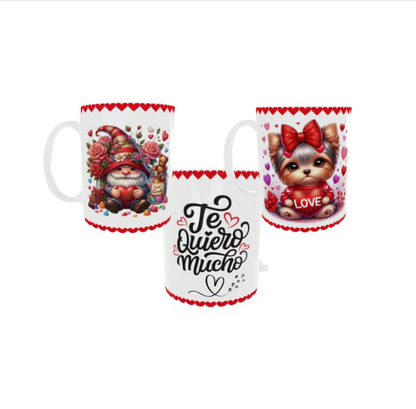 Taza "Amor y corazones"