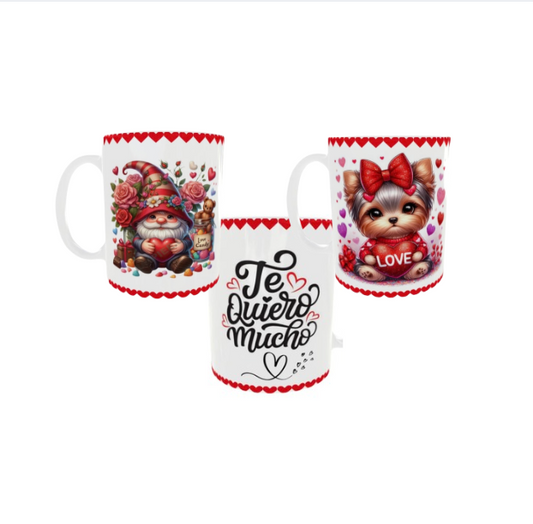 Taza "Amor y corazones"