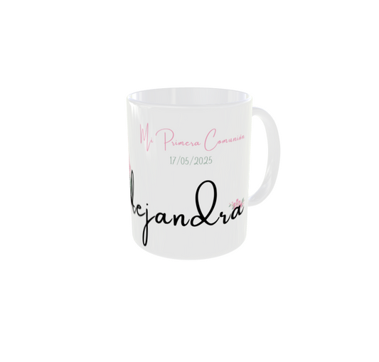 Taza Primera Comunión con nombre niña