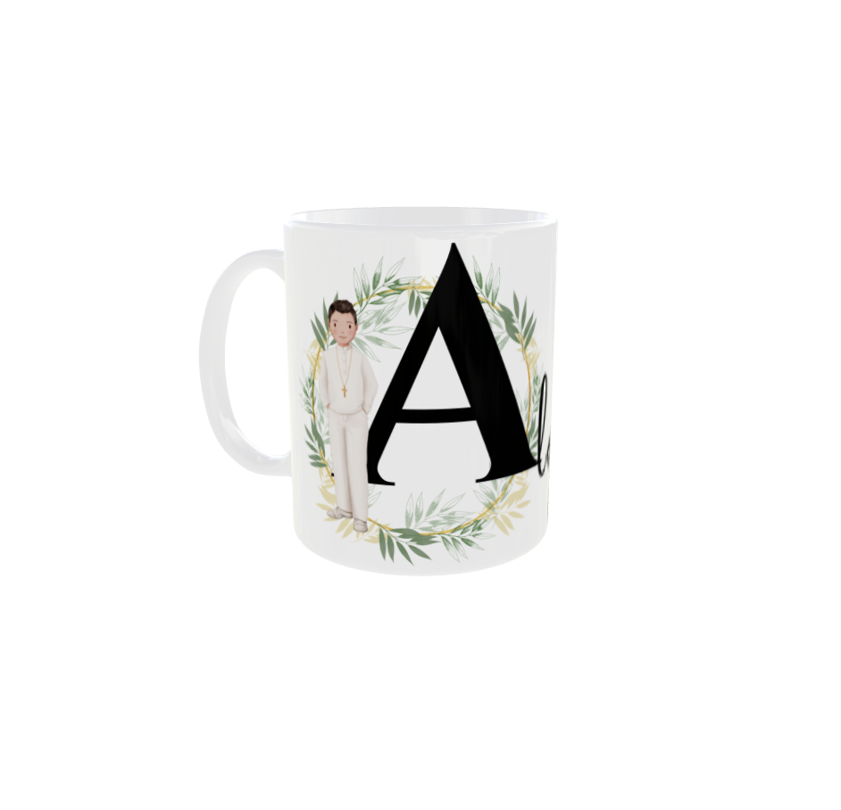 Taza Primera Comunión con nombre niño