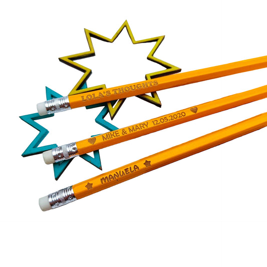 Lápiz clásico personalizado. Nombre o frase