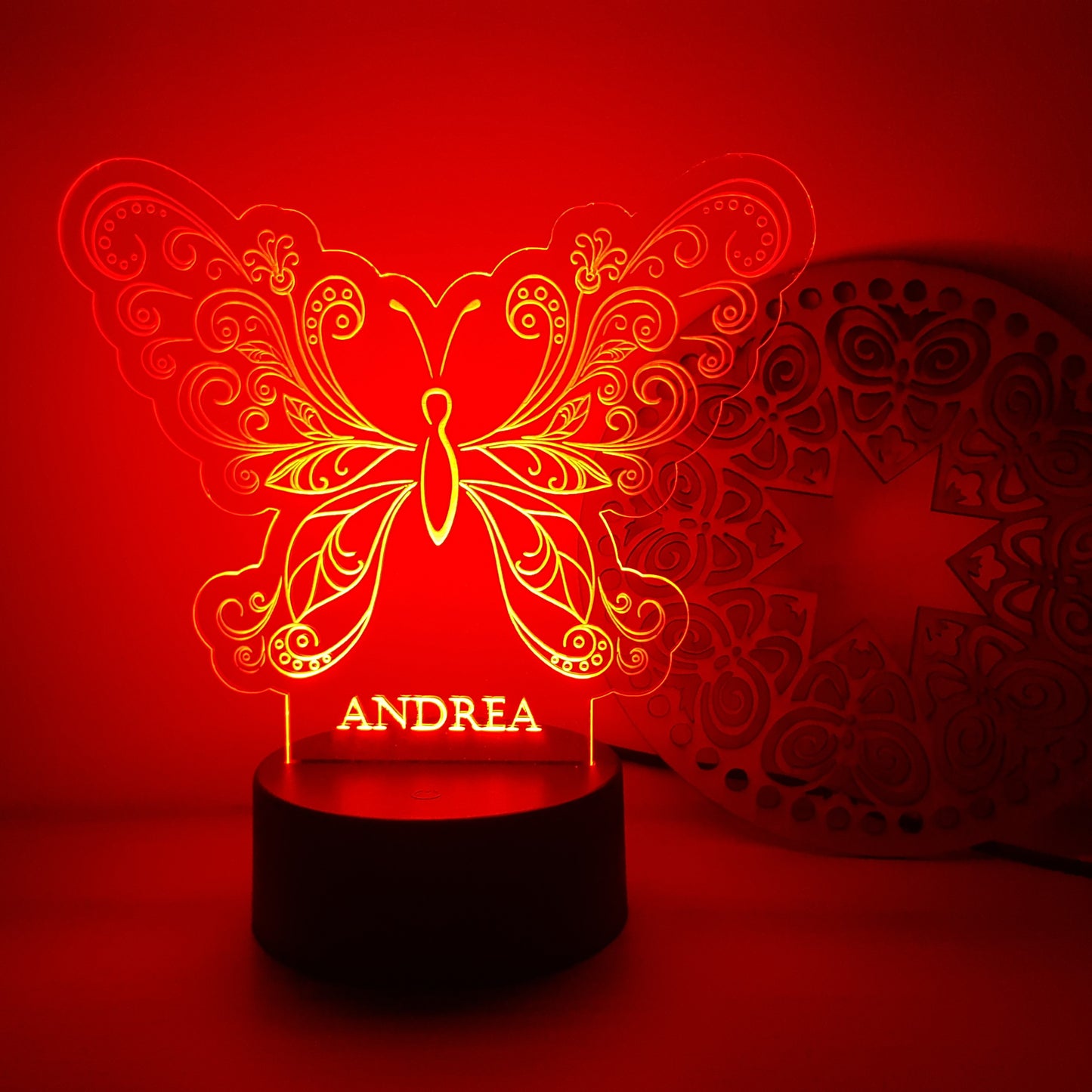 Lámpara LED Mariposa personalizada con nombre