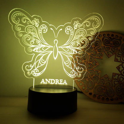 Lámpara LED Mariposa personalizada con nombre