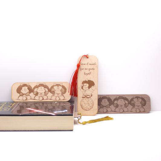 Marcapáginas Mafalda Madera