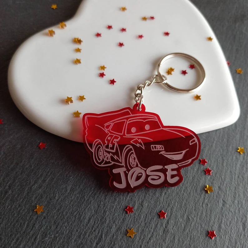 Llavero Coche de Carreras personalizado con nombre